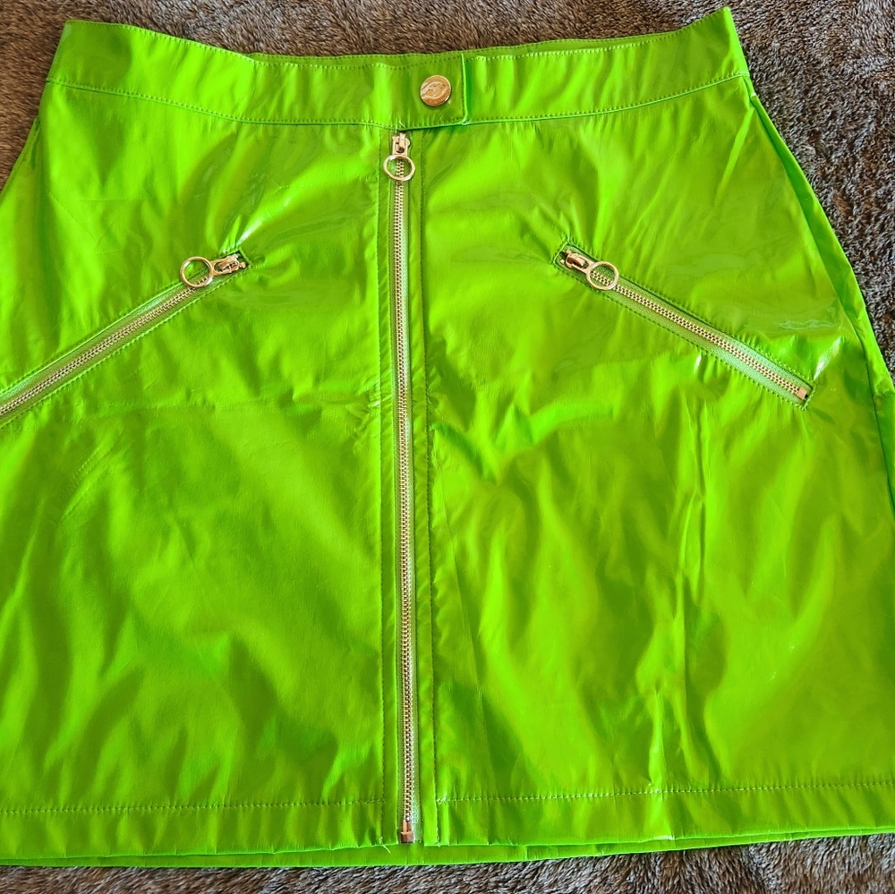 Women's lime green mini skirt